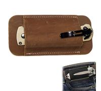 Leather Pocket Belt Knife Case, Handmade Knife Holster, Horizontal Carry Pocket Knife Sheath for Outdoor Climbing, Camping, Hiking, EDC Pocket Organizer (Brown)