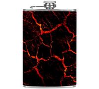 Leather Pocket Flagon Whiskey Flask with Handsel Funnel for Camping Fishing BBQ Party Bar Drinkers Wine Bottle Magma Lava