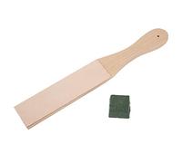 Leather Polish Sharpening Strop Dual Sided Wooden Grinding Board with Grind Paste for Razors Tools