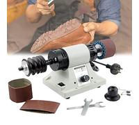 Leather Polishing Burnishing Machine,350W Electric Sander Polisher,Leather Edge Grinding Tool,Bench Grinder Polisher,DIY Grinder Mill Grinding Machine,0-8000RPM