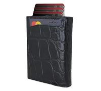 Leather Pop Up Wallet for Men - Smart Wallet for Men - Slim Wallet for Men - Pop Up Metal Case - RFID Blocking Credit Card Wallet - Card Holder Wallet & Cash Slot - Holds Up to 6+4 Cards - ID Window,