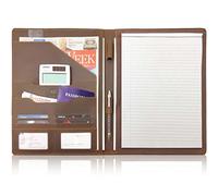 Leather Portfolio A4 Conference Folder Padfolio - Business Portfolio Notepad Holder for Interview/Presentation Executive Document Organizer & Business Card Holder - Versatile Multi Storage + 1 Pen
