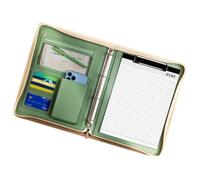 Leather Portfolio | Travel Tablet Organizer Bag - Business Folio Organizer with A4 Notepad, Resume Folder, A4 Document Folder, Legal Portfolio for ho, verde, Consulte la descripción
