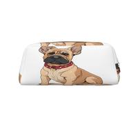 Leather Pouch For Pens, Large Capacity Pencil Case With Gold Zipper, French Bulldog Pencil Case, Waterproof Pen Bag For Travel, School, Office Organizer, Pen Pouch Holder Stationery Organizer