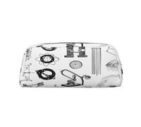 Leather Pouch For Pens, Large Capacity Pencil Case With Gold Zipper, Physics Print Pencil Case, Waterproof Pen Bag For Travel, School, Office Organizer, Pen Pouch Holder Stationery Organizer