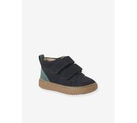 Leather Pram Boots with Touch Fasteners, for Baby Boys navy blue