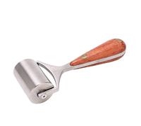 Leather Press Edge Roller, Leather Roller with High Hardness and Wear Resistance, Electroplated Smoothing Tool with Log Handle for DIY Leather Craft and Edge Finishing