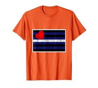 Leather Pride Flag Leather BDSM LGBTQ Kink T-Shirt T-Shirt, Men, Orange, 3X-Large