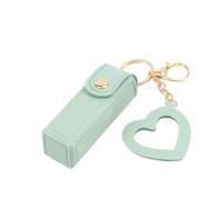 Leather PU Ladies Lipstick Portable Lip Balm Storage Bag Lipstick Protective Sleeve(Green)