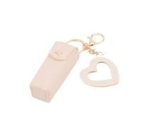 Leather PU Ladies Lipstick Portable Lip Balm Storage Bag Lipstick Protective Sleeve(Pink)