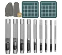 Leather Punch Set Stainless Steel Hole Punch Set Heavy Duty Round Hollow Punches Hollow Punch Sets Leather Hole Maker 9 Size for Watch Cloth Belt Gaskets