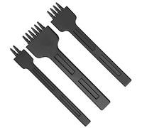 Leather Punching Tools, DIY Leather Punching 3Pcs 4mm Spacing Prong Chisel for Leather Punching