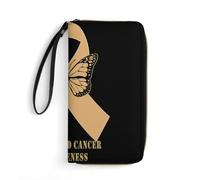 Leather Purse Childhood Cancer Awareness Women's Wallets Microfiber Leather Wallet RFID Blocking Wallet Pouch for Evening Party, Teens, Unisex