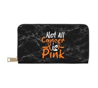 Leather Purse Not All Cancer is Pink Kidney Cancer Women Card Case RFID Blocking Handbags Artistic Leather Wallet for Evening Party, Kids, Girlfriend