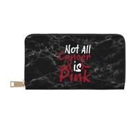 Leather Purse Not All Cancer is Pink Multiple Cancer Handbags Artistic Women Card Case Microfiber Clutch Wallet for Teens, Girls, Women