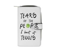 Leather Purse Tears of The People I Beat at Tennis Leather Wallet RFID Blocking Women's Wallets Card Case Clutch Wallet for Friend, Daughter, Women