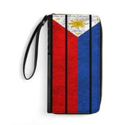 Leather Purse Vintage Philippines Philippinese and America Flag Women's Wallets Card Case Leather Wallet Retro Style Wallet Pouch for Women, Evening Party, Daughter