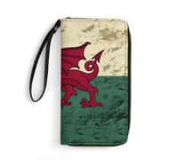 Leather Purse Vintage Welsh Flag Women's Wallets RFID Blocking Leather Wallet Card Case Handbags for Evening Party, Girlfriend, Women