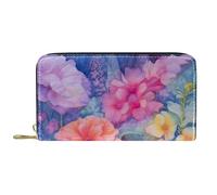 Leather Purse Who Rubs The Plant Flower Women Card Case Artistic Women's Wallets Cute Leather Wallet for Girls, Evening Party, Teacher