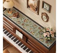 Leather PVC Piano Top Runner Christmas Upright, Waterproof Heat Resistant Dresser Top Protector Covers, Vintage Table Runner TV Cabinet Mat Cuttable(Style-2,16x60in)