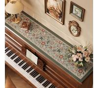 Leather PVC Piano Top Runner Christmas Upright, Waterproof Heat Resistant Dresser Top Protector Covers, Vintage Table Runner TV Cabinet Mat Cuttable(Style-3,12x68in)