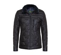 Leather Quilted Puffer Biker Jacket - Thornton Infinity Leather Brown 5XL