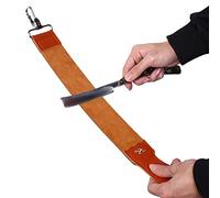 Leather Razor Strop, Genuine Leather Shaving Sharpener Sharpening Belt Paddle Strop Double Sided for Razor Folding Knife Shave Strap