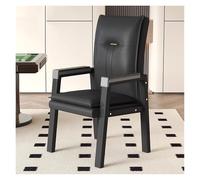 Leather Recept Armchairs - Executive Waiting Room Chairs with Armrests, Solid Metal e, Slish Guest Seating for Home & Office (Nero)