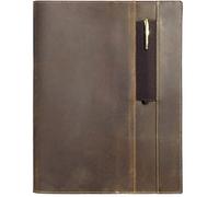 Leather Refillable Journal Cover for Moleskine Cahier XXL (21.6x27.9 cm) | Rustic Handmade Leather Notebook Cover for Men, Women, Business Travel | Unique Storage Design, Pen Holder, Pen & Card Holder