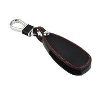 Leather Remote Key-Fob Cover Case, 3 Button Car Key Protector Shell, for Fiesta Focus for Mondeo Kuga, Anti-Scratch PU Leather Keyless Entry Skin, Black