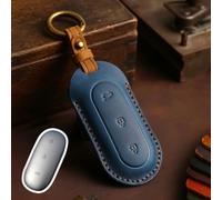 Leather Remote Key Shell for Leading Li Auto L9 2022 Featuring Accurate Button Positions and Shock Absorbing Protection (Blue)