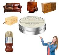 Leather Restoration Cream,Leather Conditioner,Leather & Wood Furniture Salve Leather,Polish, Restore & Protect Leathers,Vinyl & Wood Surfaces,with Applicator Brush (1pc)