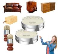 Leather Restoration Cream,Leather Conditioner,Leather & Wood Furniture Salve Leather,Polish, Restore & Protect Leathers,Vinyl & Wood Surfaces,with Applicator Brush (2pc)