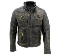 Leather Retro Biker Jacket-Toronto Infinity Leather Black XXL