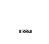 Leather Reversible Belt with Eagle Buckle - female - Emporio Armani - Belts - Black - 95 CM - Accessories 95 CM
