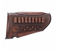 Leather Rifle Buttstock Ammo Holder Cheek Rest Pouch Right-Handed