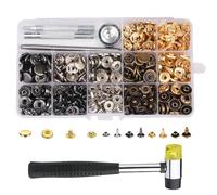 Leather Rivet, 240PCS Double Cap Rivets, Multicolor Double Cap Rivets Leather Rivets Double Cap Rivets Metal Studs Rivets for Clothes Shoes Belts Handbags(Gold/Bronze)