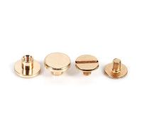 Leather Rivets Kit, 10 Sets Solid Brass Flat Head Screwback Rivets for Leather Craft, 5mm Cap Screw Studs for Bag Belt Repair and Bookbinding