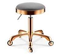 Leather Rolling Stool with Stainless Steel Wheels, Adjustable Heavy Duty Swivel Chair for Kitchen, Office, Drafting, Lab, Massage