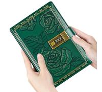 Leather Rose Lock Journal - B6 Password Notebook, 224 Lined Pages, Hardcover Security Journal, Elastic Closure Band | Teen Adult Child School Travel Birthday P