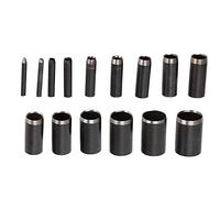Leather Round Punch, V Shape DIY Punch Tool Set Cutter Tail Cut Puncher Round Belt Perforated Accessory for Crafting Strap Belt, Wallet, Bag (A31 round punch 15-piece set)