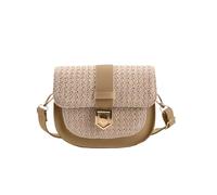 Leather Saddle Bag Men Women's Bag Braided Bag Simple Small Single Shoulder Crossbody Bag Saddle Bag Messenger Bag Kid (Khaki, One Size)