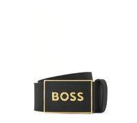 Leather Saffiano Belt - male - Boss - Belts - Black - 85 CM - Accessories 85 CM