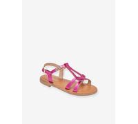 Leather Sandals for Children, Backle by LES TROPEZIENNES® PAR M. BELARBI fuchsia