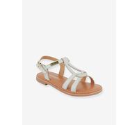 Leather Sandals for Children, Backle by LES TROPEZIENNES® PAR M. BELARBI white