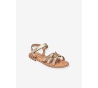 Leather Sandals for Children, Badalia by LES TROPEZIENNES® PAR M. BELARBI golden beige