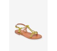 Leather Sandals for Children, Bappy by LES TROPEZIENNES® PAR M. BELARBI yellow
