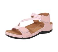 Leather Sandals For Women Solid Color Wedge Sandals Fashion Slim Straps Roman Sandal Arch Support Walking Sandal Casual Wide Open Toe Shoes Orthopedic Outdoor Sports Sandaletten