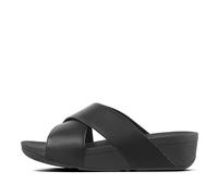 Fitflop Women's Lulu Cross Slide - Leather Open Toe Sandals, Black Black 001, 5 UK
