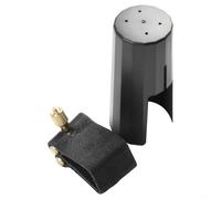 Leather Saxophone Ligature with Protective Cap for Alto, Soprano, Tenor Sax and Clarinet Mouthpieces, Designed to Hold Reed Firmly and Improve Tonal (For Clarinet)